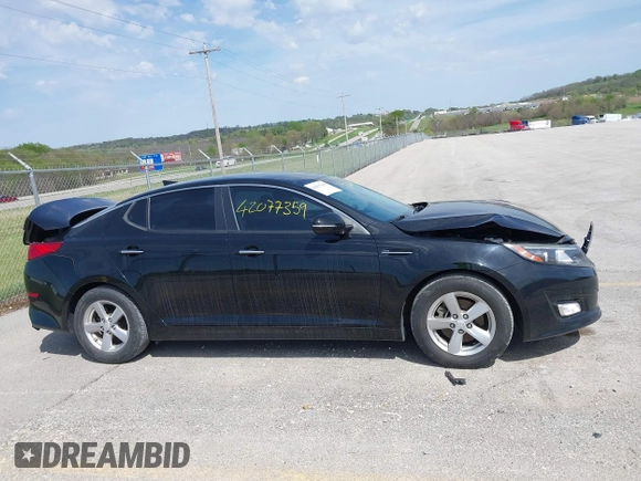 2015 Kia Optima LX with VIN 5XXGM4A79FG394563, listed as a IAAI auction lot 42077359 with 115,124 mi miles and . Bid and sale history available at DreamBid. Image 13.