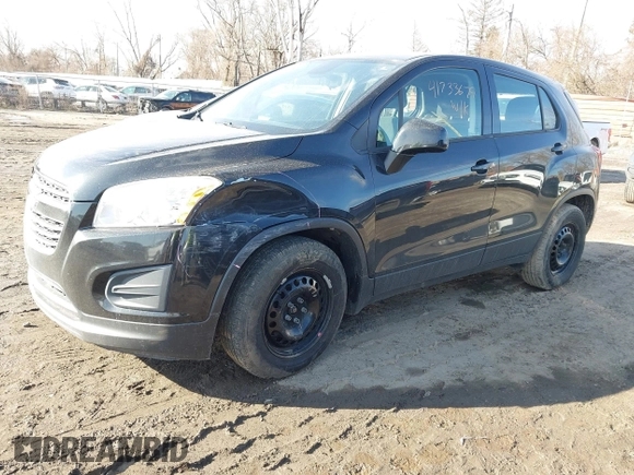 2016 Chevrolet Trax LS with VIN KL7CJKSB7GB634812, listed as a IAAI auction lot 41733679 with 130,654 mi miles. Bid and sale history available at carsss.com. Image 2.