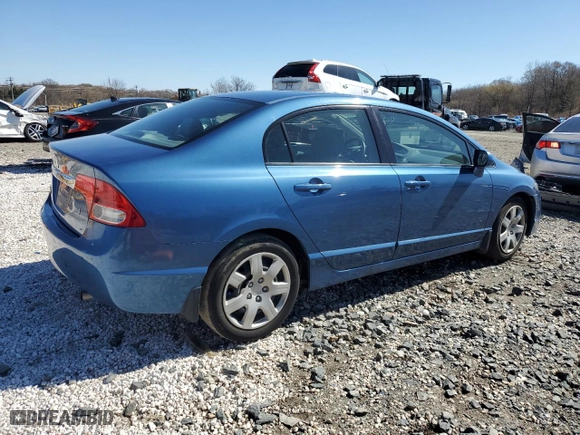 2009 Honda Civic Sdn LX with VIN 2HGFA16539H543255, listed as a Copart auction lot 49959655 with 57,481 mi miles and Salvage Title. Bid and sale history available at carsss.com. Image 3.
