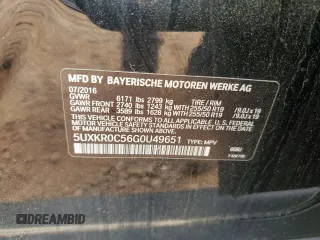 2016 BMW X5 xDrive35i z VIN 5UXKR0C56G0U49651, wystawiony jako Copart lot #55655905 z przebiegiem 104 944 mil mil oraz Szkoda całkowita • Salvage title. Historia ofert i sprzedaży dostępna na DreamBid. Obrazek 14.