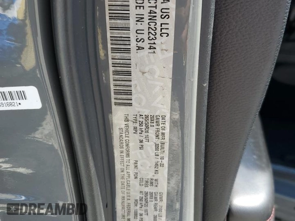 2022 Dodge Durango R/T z VIN 1C4SDJCT4NC223141, wystawiony jako Copart lot #53120665 z przebiegiem 51 142 mil mil oraz Szkoda całkowita • Salvage title. Historia ofert i sprzedaży dostępna na DreamBid. Obrazek 13.