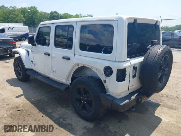 2021 Jeep Wrangler Unlimited Sahara with VIN 1C4HJXEN1MW618508, listed as a IAAI auction lot 42639515 with 39,747 mi miles and . Bid and sale history available at DreamBid. Image 3.