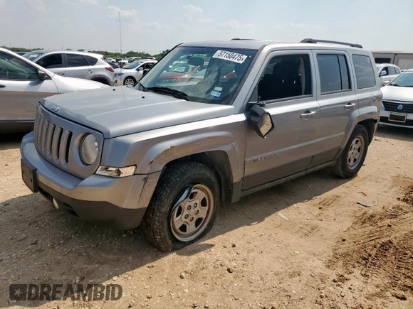 2016 Jeep Patriot Sport z VIN 1C4NJPBAXGD743253, wystawiony jako Copart lot #57150475 z przebiegiem Nie podano mil oraz Szkoda całkowita • Salvage title. Historia ofert i sprzedaży dostępna na DreamBid. Obrazek 1.