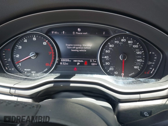 2019 Audi A4 Premium z VIN WAUGMAF49KN014940, wystawiony jako IAAI lot #41962088 z przebiegiem 69 099 mil mil oraz . Historia ofert i sprzedaży dostępna na DreamBid. Obrazek 7.