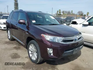 2011 Toyota Highlander Hybrid Limited with VIN JTEDC3EH4B2003768, listed as a IAAI auction lot 41765885 with 169,289 mi miles. Bid and sale history available at carsss.com. Image 1.