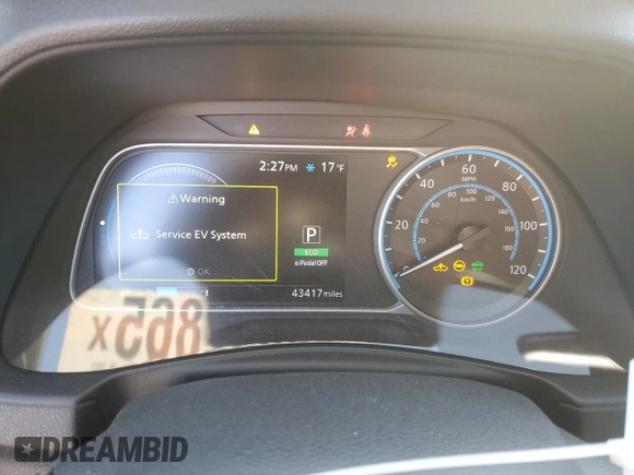 2021 Nissan LEAF SV Plus with VIN 1N4BZ1CV9MC553672, listed as a Copart auction lot 88032865 with 43,417 mi miles and Salvage title. Bid and sale history available at DreamBid. Image 9.