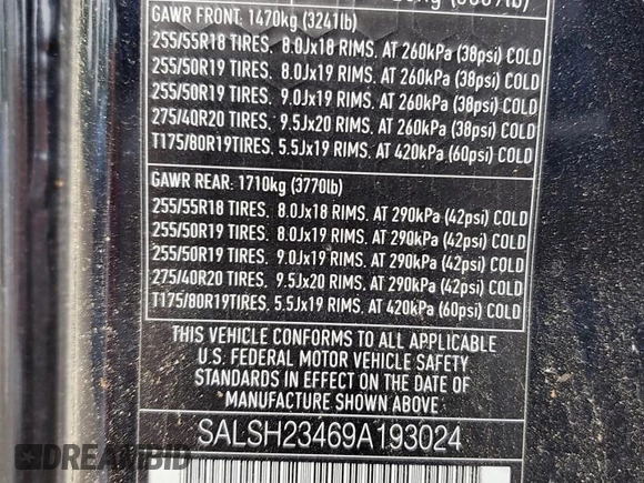2009 Land Rover Range Rover Sport SC z VIN SALSH23469A193024, wystawiony jako Copart lot #58624605 z przebiegiem 117 444 mil mil oraz Czysty tytuł • Clean title. Historia ofert i sprzedaży dostępna na DreamBid. Obrazek 13.