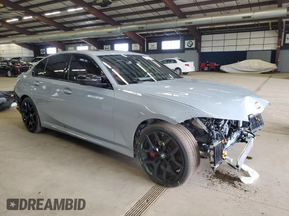 2025 BMW 3 Series M340i xDrive with VIN 3MW69FT03S8E94648, listed as a Copart auction lot 48561965 with 6,093 mi miles and Salvage Title. Bid and sale history available at carsss.com. Image 4.