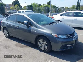 2013 Honda Civic LX with VIN 19XFB2F55DE252598, listed as a IAAI auction lot 42490248 with 115,550 mi miles and . Bid and sale history available at DreamBid. Image 1.