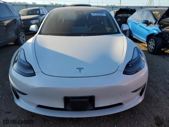 2022 Tesla Model 3 with VIN 5YJ3E1EAXNF110441, listed as a Copart auction lot 41755465 with 47,870 mi miles and Salvage Title. Bid and sale history available at carsss.com. Image 5.