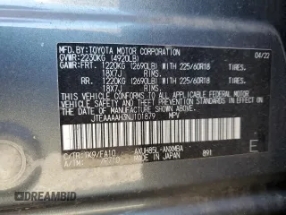 2022 Toyota Venza LE with VIN JTEAAAAH3NJ101879, listed as a Copart auction lot 61860774 with 32,762 mi miles and Salvage Title. Bid and sale history available at carsss.com. Image 13.