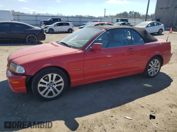 2002 BMW 3 Series 330Ci with VIN WBABS53422JU89428, listed as a Copart auction lot 47405845 with 127,895 mi miles and Salvage Title. Bid and sale history available at carsss.com. Image 1.
