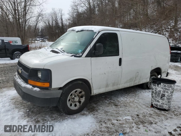 2010 Chevrolet Express Cargo Van with VIN 1GCUGADX8A1184609, listed as a Copart auction lot 44446155 with 89,759 mi miles and Salvage Title. Bid and sale history available at carsss.com. Image 1.