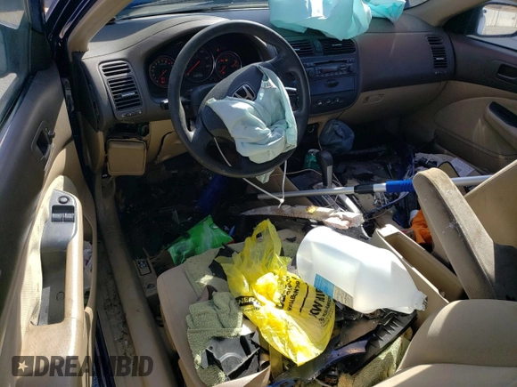 2004 Honda Civic LX with VIN 1HGEM22594L075753, listed as a Copart auction lot 47078255 with 158,653 mi miles and Salvage Title. Bid and sale history available at DreamBid. Image 8.