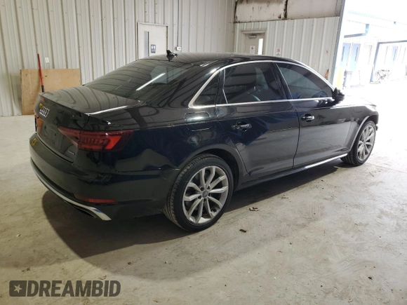2019 Audi A4 Premium z VIN WAUDNAF44KN018264, wystawiony jako Copart lot #49462545 z przebiegiem 78 627 mil mil oraz Czysty tytuł • Clean title. Historia ofert i sprzedaży dostępna na DreamBid. Obrazek 3.