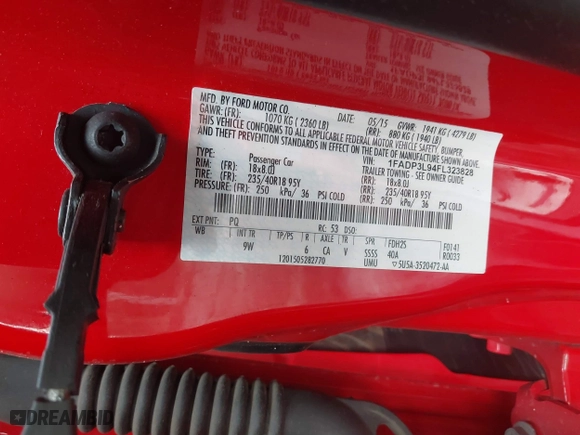 2015 Ford Focus ST with VIN 1FADP3L94FL323828, listed as a IAAI auction lot 41650672 with 101,511 mi miles. Bid and sale history available at carsss.com. Image 9.