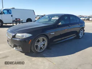 2013 BMW 5 Series 550i with VIN WBAFR9C50DDX80153, listed as a Copart auction lot 43180625 with 128,521 mi miles and Salvage Title. Bid and sale history available at carsss.com. Image 1.