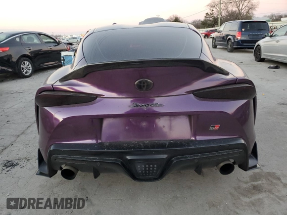 2021 Toyota GR Supra 3.0 with VIN WZ1DB0C00MW042065, listed as a Copart auction lot 83456584 with 36,410 mi miles and Salvage Title. Bid and sale history available at carsss.com. Image 6.
