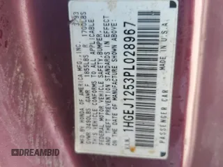 1993 Honda Civic z VIN 1HGEJ1253PL028967, wystawiony jako Copart lot #78411844 z przebiegiem 207 541 mil mil oraz Szkoda całkowita • Salvage title. Historia ofert i sprzedaży dostępna na DreamBid. Obrazek 13.