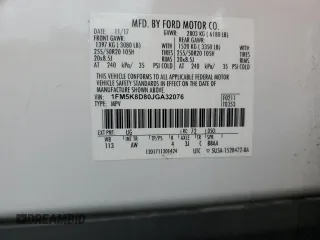 2018 Ford Explorer XLT z VIN 1FM5K8D80JGA32076, wystawiony jako Copart lot #56752255 z przebiegiem 79 947 mil mil oraz Szkoda całkowita • Salvage title. Historia ofert i sprzedaży dostępna na DreamBid. Obrazek 14.