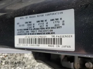 2005 Mazda 3 s with VIN JM1BK323051292231, listed as a Copart auction lot 47745385 with 224,594 mi miles and Salvage Title. Bid and sale history available at carsss.com. Image 13.