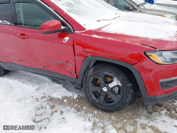 2020 Jeep Compass Latitude with VIN 3C4NJDBBXLT223825, listed as a IAAI auction lot 41254030 with 49,666 mi miles. Bid and sale history available at carsss.com. Image 6.