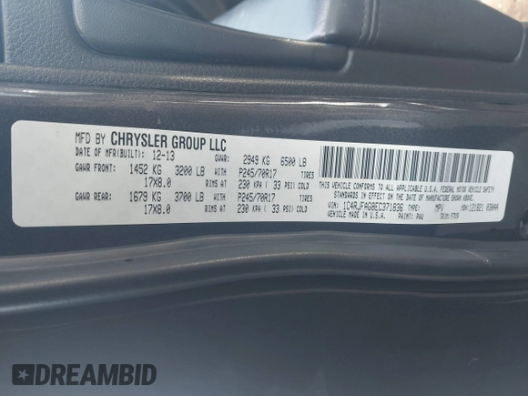 2021 Jeep Grand Cherokee 80th Anniversary with VIN 1C4RJFBG8MC637210, listed as a IAAI auction lot 41629628 with 40,637 mi miles and . Bid and sale history available at DreamBid. Image 9.