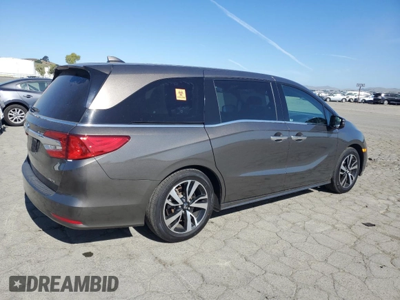 2020 Honda Odyssey Elite with VIN 5FNRL6H96LB037046, listed as a Copart auction lot 56552475 with 51,363 mi miles and Salvage title. Bid and sale history available at DreamBid. Image 3.