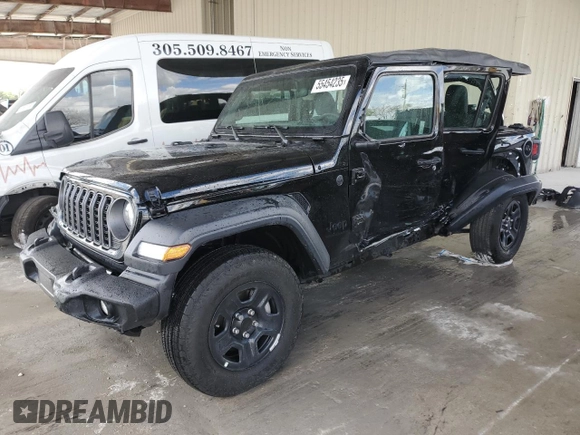 2025 Jeep Wrangler Sport S with VIN 1C4PJXDN3SW520493, listed as a Copart auction lot 55454235 with 6,064 mi miles and Non repairable. Bid and sale history available at DreamBid. Image 1.