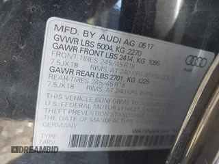 2017 Audi allroad Premium Plus with VIN WA18NAF41HA174843, listed as a IAAI auction lot 41240149 with 47,376 mi miles. Bid and sale history available at carsss.com. Image 9.