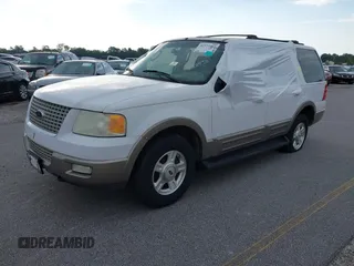2003 Ford Expedition Eddie Bauer with VIN 1FMFU18L83LB28438, listed as a IAAI auction lot 42577460 with 189,554 mi miles and . Bid and sale history available at DreamBid. Image 2.