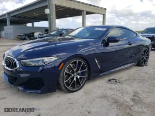2020 BMW 8 Series 840i with VIN WBAAE2C00LBP62036, listed as a Copart auction lot 59505894 with 32,598 mi miles and Salvage Title. Bid and sale history available at carsss.com. Image 1.