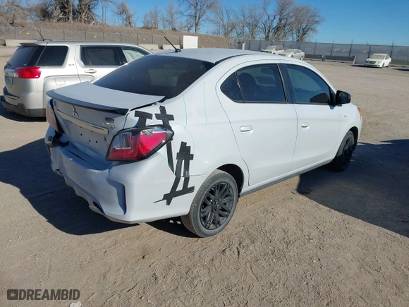 2022 Mitsubishi Mirage G4 ES with VIN ML32FUFJ5NHF03326, listed as a IAAI auction lot 41340720 with 15,621 mi miles. Bid and sale history available at carsss.com. Image 4.