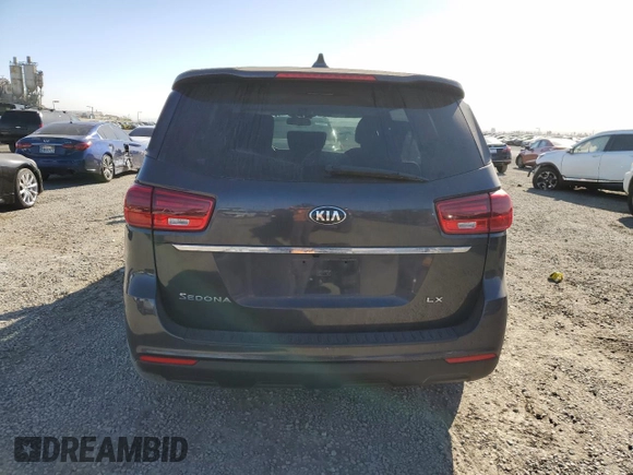 2021 Kia Sedona EX with VIN KNDMB5C11M6673086, listed as a Copart auction lot 42244935 with 57,698 mi miles and Salvage Title. Bid and sale history available at carsss.com. Image 6.