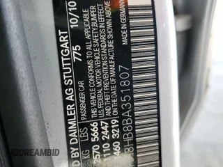2011 Mercedes-Benz E 350 Luxury with VIN WDDHH8HB8BA351807, listed as a Copart auction lot 52191165 with 122,509 mi miles and Salvage Title. Bid and sale history available at DreamBid. Image 12.