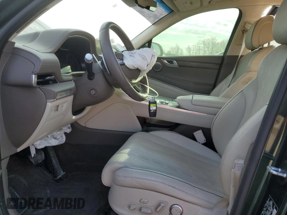 2022 Genesis GV80 with VIN KMUHBDSB1NU096639, listed as a Copart auction lot 47639035 with 25,105 mi miles and Salvage title. Bid and sale history available at DreamBid. Image 7.