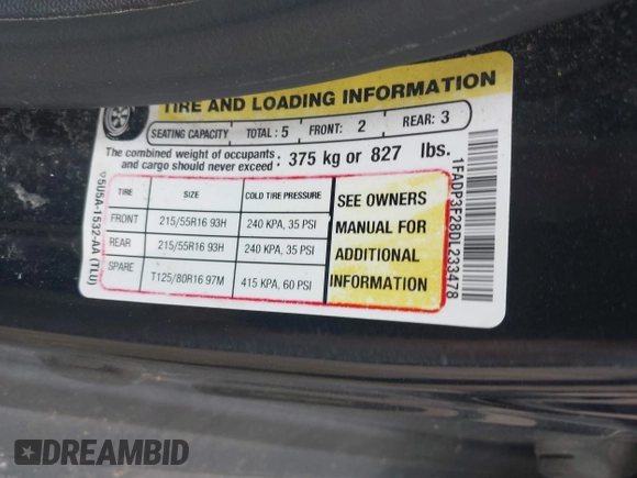 2013 Ford Focus SE с VIN 1FADP3F28DL233478, выставлен на аукционе IAAI как лот 42496224 с пробегом 108 412 миль миль и . История ставок и продаж доступна на DreamBid. Изображение 9.