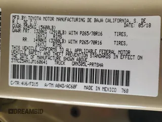 2018 Toyota Tacoma SR with VIN 3TMCZ5AN1JM160641, listed as a Copart auction lot 87868145 with 53,686 mi miles and Salvage Title. Bid and sale history available at carsss.com. Image 12.