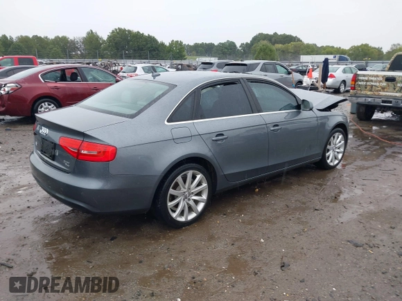 2013 Audi A4 Premium Plus with VIN WAUFFAFL7DN050223, listed as a IAAI auction lot 40444635 with 107,807 mi miles. Bid and sale history available at carsss.com. Image 4.