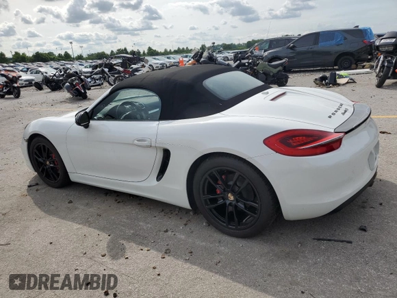 2014 Porsche Boxster S with VIN WP0CB2A85ES140936, listed as a Copart auction lot 60685185 with 64,359 mi miles and Salvage title. Bid and sale history available at DreamBid. Image 2.
