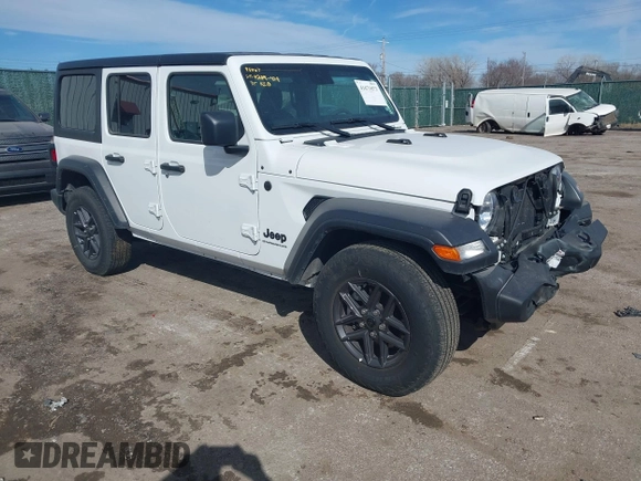 2024 Jeep Wrangler Sport S with VIN 1C4PJXDN4RW300936, listed as a IAAI auction lot 41671073 with 6,195 mi miles and . Bid and sale history available at DreamBid. Image 1.