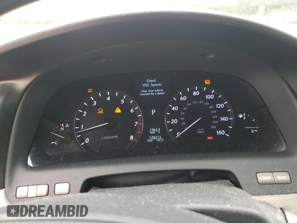 2007 Lexus LS 460 with VIN JTHBL46F175014438, listed as a Copart auction lot 62513655 with 128,213 mi miles and Salvage title. Bid and sale history available at DreamBid. Image 9.
