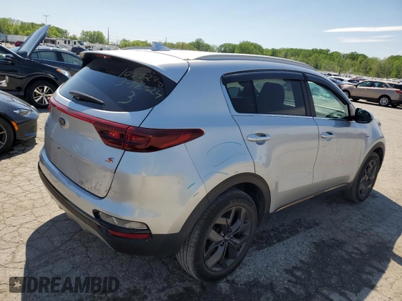 2020 Kia Sportage S with VIN KNDP6CACXL7640316, listed as a Copart auction lot 51828654 with 51,625 mi miles and Salvage Title. Bid and sale history available at carsss.com. Image 3.