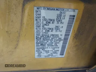 2007 Nissan Xterra S z VIN 5N1AN08U37C536894, wystawiony jako IAAI lot #41450300 z przebiegiem 201 640 mil mil oraz . Historia ofert i sprzedaży dostępna na DreamBid. Obrazek 9.