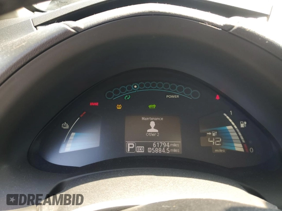 2015 Nissan LEAF SV с VIN 1N4AZ0CP8FC313572, выставлен на аукционе Copart как лот 63678045 с пробегом 61 794 миль миль и Списание • Salvage title. История ставок и продаж доступна на DreamBid. Изображение 9.