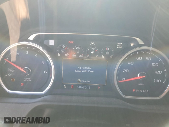 2021 Chevrolet Silverado 1500 LTZ with VIN 1GCUYGEDXMZ200545, listed as a Copart auction lot 43721165 with 58,623 mi miles and Salvage Title. Bid and sale history available at DreamBid. Image 9.