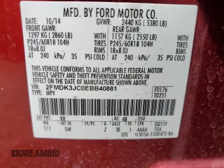 2014 Ford Edge SEL with VIN 2FMDK3JC0EBB40881, listed as a Copart auction lot 53697915 with 76,846 mi miles and Clean Title. Bid and sale history available at carsss.com. Image 14.