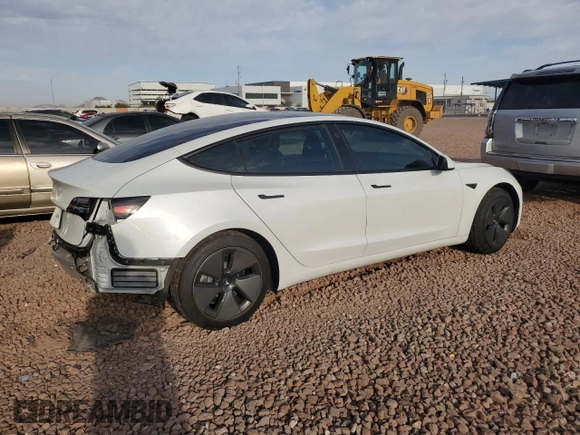 2021 Tesla Model 3 Standard Range Plus with VIN 5YJ3E1EA2MF923156, listed as a Copart auction lot 50098135 with 50,917 mi miles and Salvage Title. Bid and sale history available at carsss.com. Image 3.