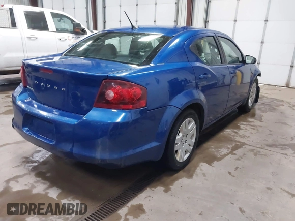 2014 Dodge Avenger SE with VIN 1C3CDZAB5EN130585, listed as a IAAI auction lot 41740971 with 191,519 mi miles. Bid and sale history available at carsss.com. Image 4.