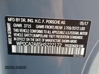 2017 Porsche 718 Boxster z VIN WP0CA2A85HS222172, wystawiony jako Copart lot #47503034 z przebiegiem 27 057 mil mil oraz Szkoda całkowita • Salvage title. Historia ofert i sprzedaży dostępna na DreamBid. Obrazek 12.